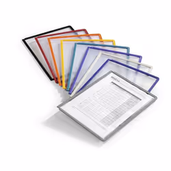 For price lists. catalogue pages. illustrations. photos. etc.- sturdy coloured polypropylene full-surround frame- spaced loca ...