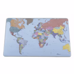 Durable Desk Mat with World Map, Transparent, 530 mm, 400 mm, 1 pc(s)