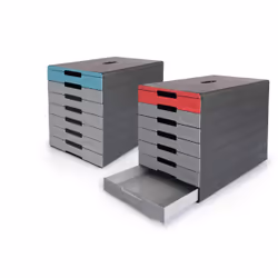 Durable IDEALBOX PRO 7, Plastic, Grey, Red, A4, A4, 7 drawer(s), 250 mm