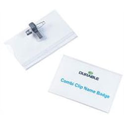 Durable Combi Clip Name Badge 54x90mm