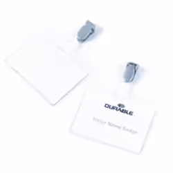 Soft PVC name badge ideal for visitors passes. drop level front pocket means that inserts are easily replaced. 60x90mm. Trans ...
