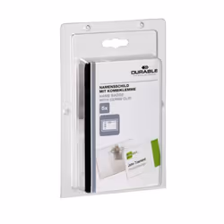 Durable Combi Clip Name Badge 54x90mm Pk 5, Transparent, 5 pc(s)