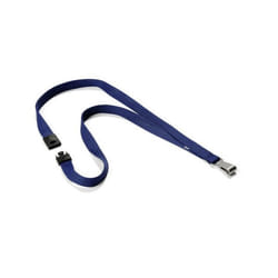 Durable Textile lanyard SOFT COLOUR midnight blue strap Badge holder M