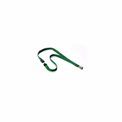 Premium Textile Lanyard 15 mm Dark Green | Pack of 10 Necklaces | Includes Safety Release | Holds a Variety of Badges and Pas ...