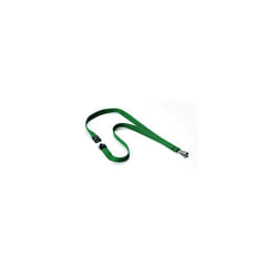 Premium Textile Lanyard 15 mm Dark Green | Pack of 10 Necklaces | Includes Safety Release | Holds a Variety of Badges and Passes