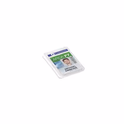 Card Holder Permanent 54 x 87 mm Transparent | Pack of 10 Badges | for Permanent Fixing of ID/Security Badge | Extra Strong