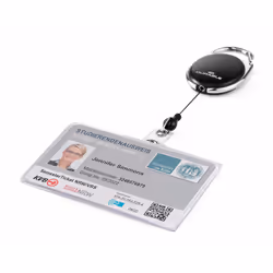 Durable ID card cover with badge reel STYLE for 1 card landscape
