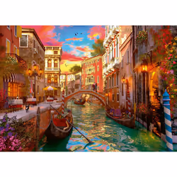 Venice Romance 1000 Piece Jigsaw Puzzles for Adults and Kids Age 12 Years Up - Italy