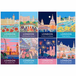 Vintage London Iconic 1000 Piece Jigsaw Puzzles for Adults and Kids Age 12 Years Up - UK