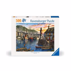 Ravensburger Sunrise At The Port 500 Piece Jigsaw Puzzle