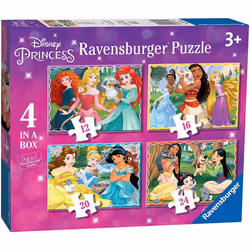 Ravensburger Disney Princess - 4 in Box (12, 16, 20, 24 Piece) Jigsaw Puzzles