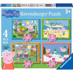 Ravensburger Peppa Pig Four Seasons, 4 in a Box - 12 + 16 + 20 + 24 Pieces Puzzle, 12 pc(s), Cartoons, 3 yr(s)