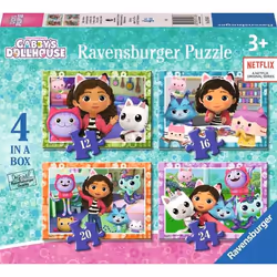 Ravensburger Children’s Puzzle Gabby’s Dollhouse, 4 in a Box - 12 + 16 + 20 + 24 Pieces Puzzle, 12 pc(s), Cartoons, 3 yr(s)