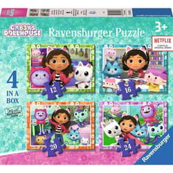 Ravensburger Children’s Puzzle Gabby’s Dollhouse, 4 in a Box - 12 + 16 + 20 + 24 Pieces Puzzle