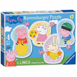 Ravensburger Peppa Pig Four Large Shaped, 10 pc(s), Cartoons, 3 yr(s)