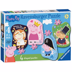 Ravensburger Peppa Pig Four Shaped Puzzles, 4 pc(s), Cartoons, 3 yr(s)