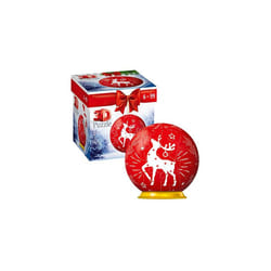 Ravensburger Red Reindeer Festive Christmas Tree Bauble Decoration 3D Jigsaw Puzzle Ball for Kids Age 6 Years Up - 54 Pieces - No Glue Required