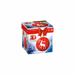 Ravensburger Red Reindeer Festive Christmas Tree Bauble Decoration 3D Jigsaw Puzzle Ball for Kids Age 6 Years Up - 54 Pieces - No Glue Required