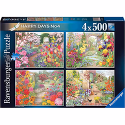 Ravensburger Happy Days No 4 Glorious Gardens Jigsaw Puzzle (4 x 500 Pieces)