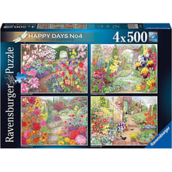 Ravensburger Happy Days No 4 Glorious Gardens Jigsaw Puzzle (4 x 500 Pieces)