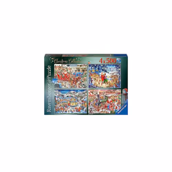 Ravensburger 17557 Roy Trower Christmas Collection No.2-4x 500 Piece Jigsaw Puzzles for Adults and Kids Age 10 Years Up