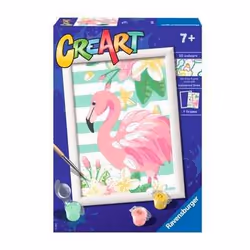 Ravensburger CreArt Think Pink Flamingo, Paints included, Boy/Girl, Color by numbers kit