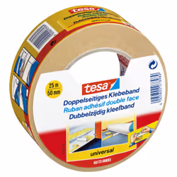 TESA Double-Sided Tape Universal, Brown, 25 m, 50 mm