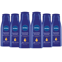 NIVEA Essentially Enriched Body Lotion for Dry Skin - Pack of 6  2.5 fl. oz. Travel Size Toiletries