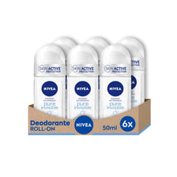 Pure Invisible Roll-On Air Freshener in Pack of 6 x 50 ml, Antiperspirant Deodorant, Gentle Scented Deodorant, Regulates Breathability and Leaves No