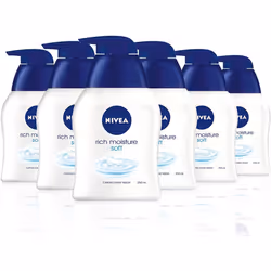 NIVEA Hand Wash, Rich Moisture Soft Soap, Pack of 6 (6 x 250ml), Moisturising Hand Soap Gently Cleanses and Cares for Your Sk ...