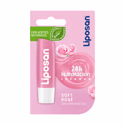 Liposan Soft Rose, Lip balm, Pink, Women, Universal skin, Rose extract, Shea butter, Moisturizing, Nourishing, Protection