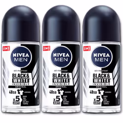 Nivea 48h Deodorant Roll-on Roll on Invisible for Black&white Anti Perspirant 50ml (Original Pack of 3) 1.7 Fl Oz