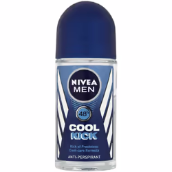 NIVEA MEN Cool Kick Anti-Perspirant Deodorant Roll On Pack of 6 (6 x 50 ml), Men's Anti-Perspirant Deodorant, Fresh Men's Roll On Deodorant + Fresh