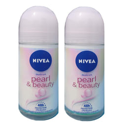 Nivea Pearl Beauty Roll On For Women, 50Ml (Pack Of 2)