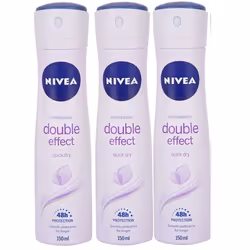 Nivea Longlasting 48 Hours Freshness Body Spray  Double Effect  3 Packs x 150 ML / 5.07 Fl. Oz