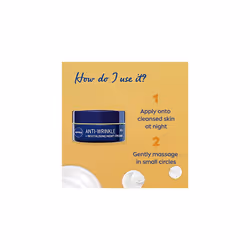 Anti-Wrinkle and Revitalising Night Cream (50ml), Overnight Moisturiser for 55+ Skin, With Calcium, Avocado Oil, and Panthenol for Enhanced Skin Care