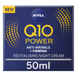 NIVEA Q10 Power Anti-Wrinkle + Firming Night Cream (50ml), Anti Ageing Cream + Creatine & Q10, Nightly Moisturiser for Women, ...