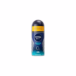 Men Roll-On Deodorant Fresh Ocean 0% (1 x 50 ml), Men's 48-Hour Protection Deodorant, Men's Care Without Aluminium Salt & Fre ...