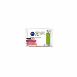 NIVEA Biodegradable Cleansing Wipes Dry Skin (40 sheets), Biodegradable Wipes made from 100% Plant Fibres, Make-Up Wipes, Fac ...