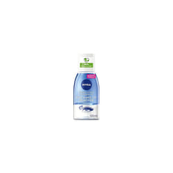 NIVEA Double Effect Waterproof Eye Make-Up Remover (125ml), Daily Use Face Cleanser for Make-Up and Mascara with Cornflower Extract and Biotin