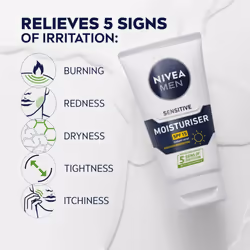 Nivea Sensitive 0% Alcohol Face Moisturiser SPF 15 Instant Relief 75ml