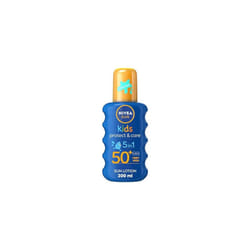NIVEA Sun Kids Protect & Care SPF 50+ Coloured Spray (200ml) Sunscreen Protects Delicate Skin Against Sunburn and Long-Term UV Damage Moisturising