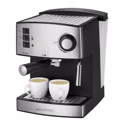 Clatronic ES 3643, Espresso machine, 1.6 L, 850 W, Black, Stainless steel