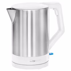 Clatronic WKS 3692, 1.5 L, 2200 W, Stainless steel, White, Plastic, Stainless steel, Overheat protection, Cordless