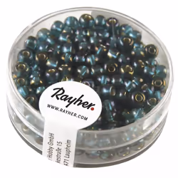 Rayher Hobby 14383429, Glass, Green, Seed bead