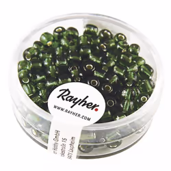 Rayher Hobby 1430029, Glass, Green, Seed bead