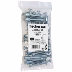 Fischer 48043, Screw & wall plug kit, Gypsum fibre board, Plasterboard, Metal, 1.2 cm, 52 mm, 1.2 cm