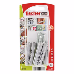 Fischer 90879, Screw & anchor kit, Autoclaved aerated concrete, Brick, Foam concrete, Metal, Nylon, Grey, Silver, PZ2, CE