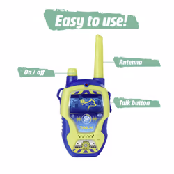 Police Design Walkie Talkie - 2 Radios Specially Designed for Children Aged 4+ Up to 100m Range Toy Radios