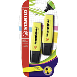 STABILO Boss Original marker 2 pc(s) Chisel tip Yellow